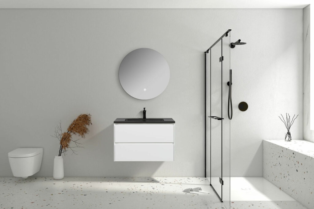  مجموعة ENZO DOUBLE DRAWER & BASIN 800 COMBO باللون الأسود